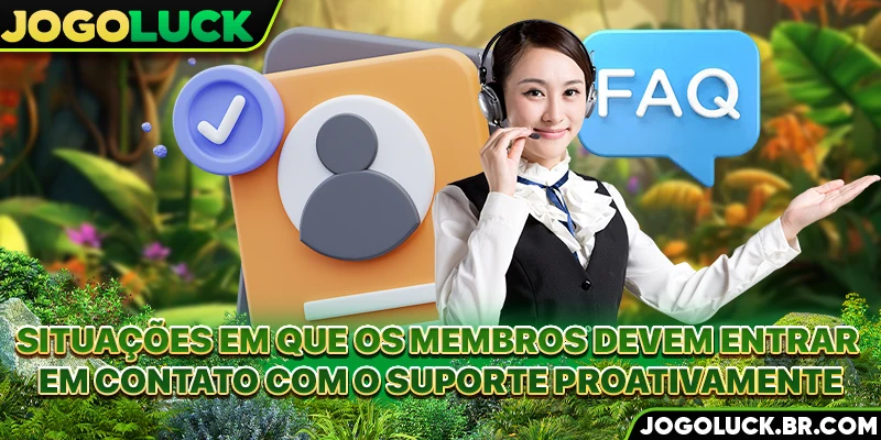 Situações em que os membros devem entrar em contato com o suporte proativamente